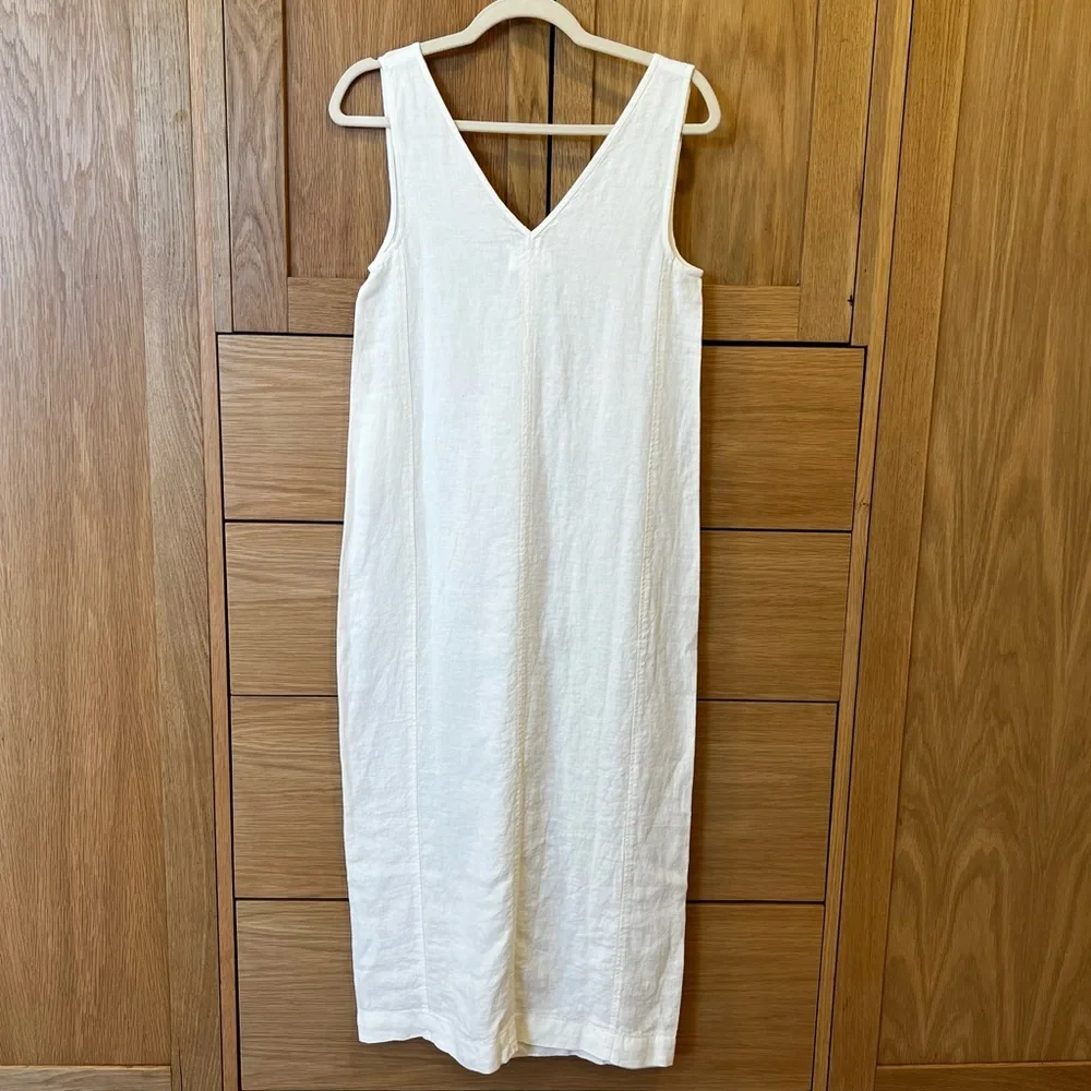 Mate the Label Organic Linen Tank Center Seam Midi Dress Salt Size XS NWT Beach - Picture 5 of 6